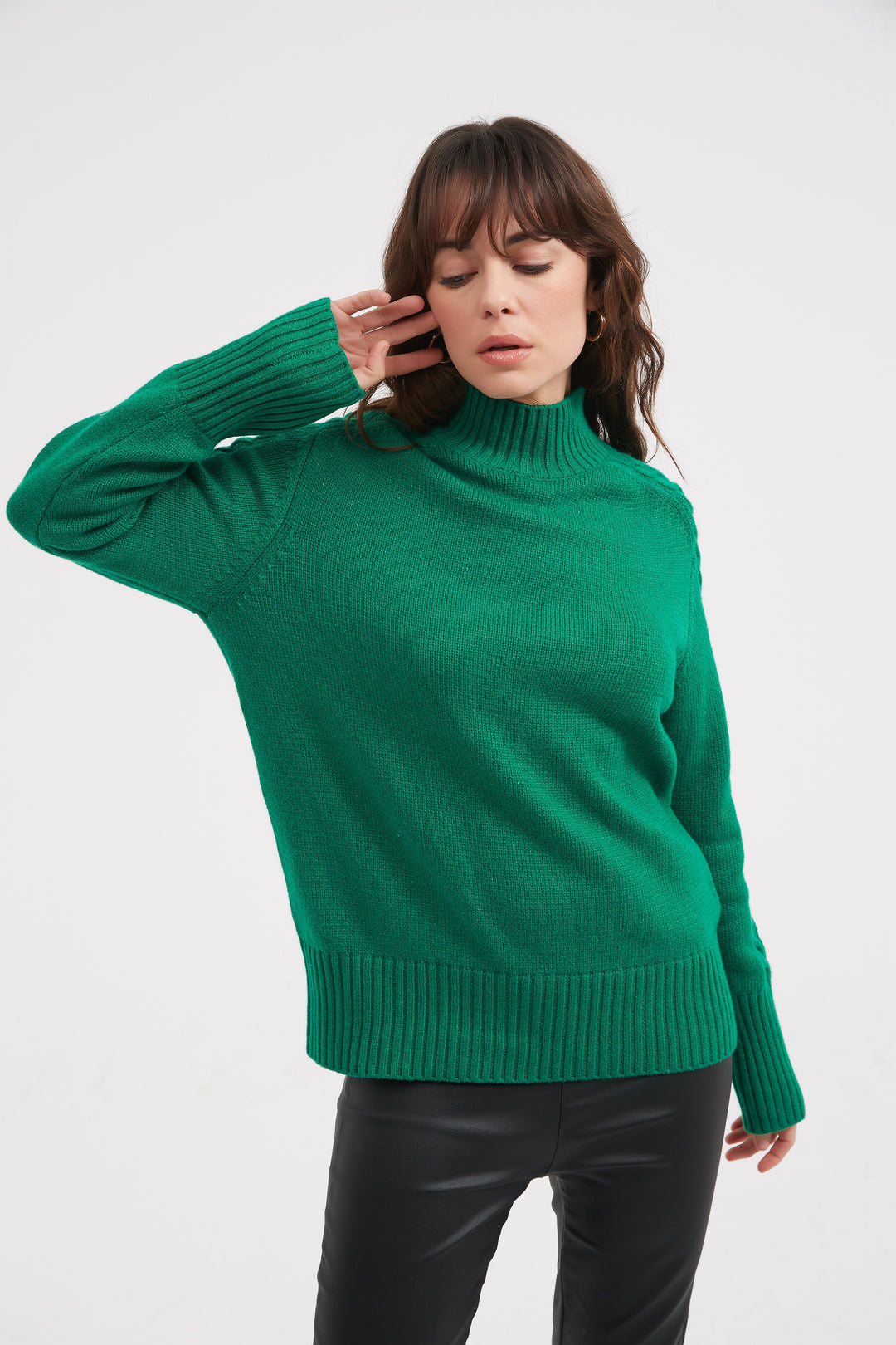 Lawn Green Cable Sleeve Knit