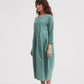 Light Green Stripe Diagonal Seam Dress