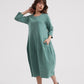 Light Green Stripe Diagonal Seam Dress