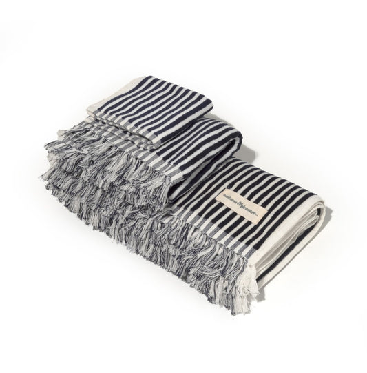 Bath + Beach Towel Set | Lauren's Navy Stripe