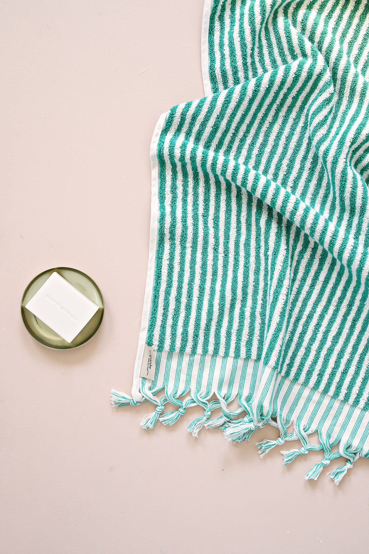 Turkish Cotton Bath Sheet - Green Stripes | Miss April