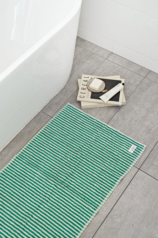 Bath Mat - Green Stripe