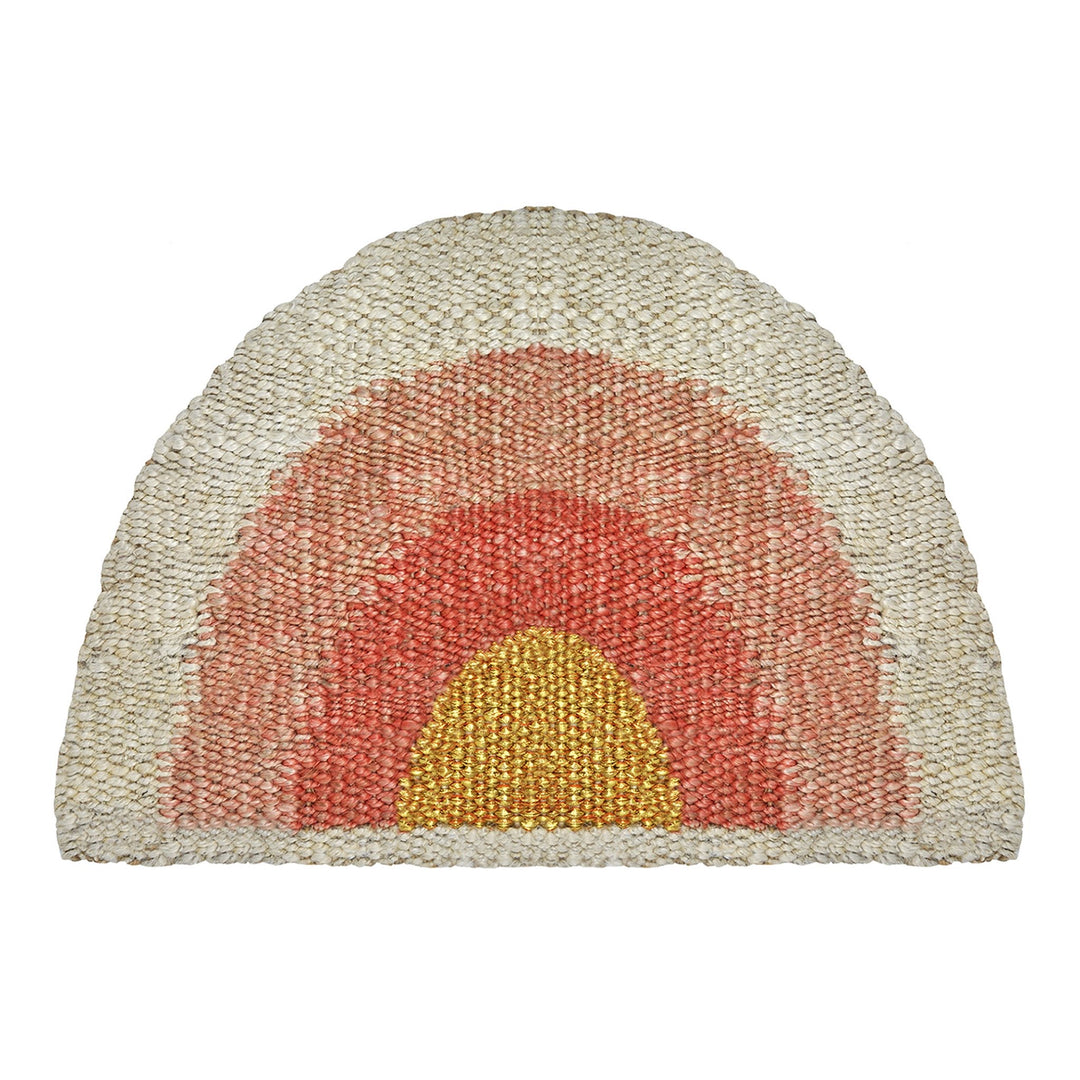 Round Doormat- Coral/Peach/Gold