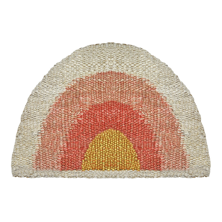 Round Doormat- Coral/Peach/Gold