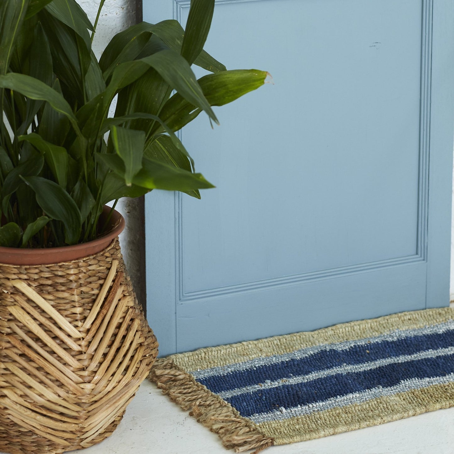 Cobalt Stripe Doormat
