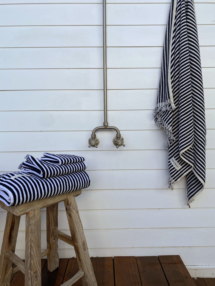 Bath + Beach Towel Set | Lauren's Navy Stripe