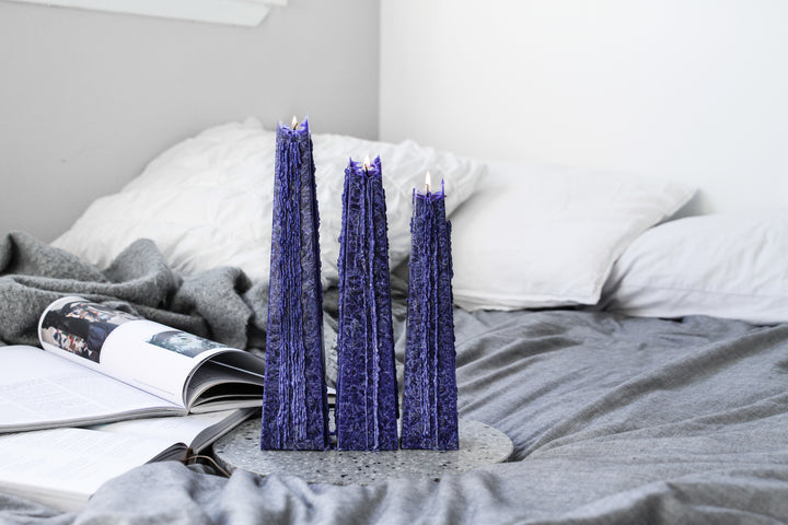 Dark Blue Icicle Candle – Night Bloom