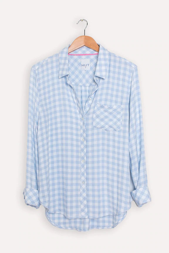 Monica Shirt Baby Blue Gingham