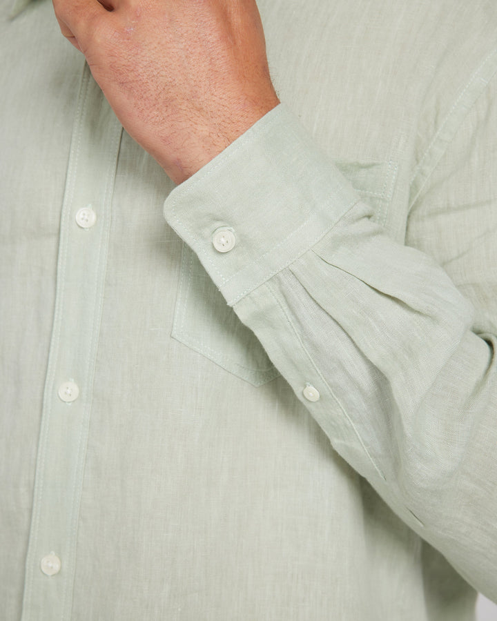 Mens Linen Shirt - Sage