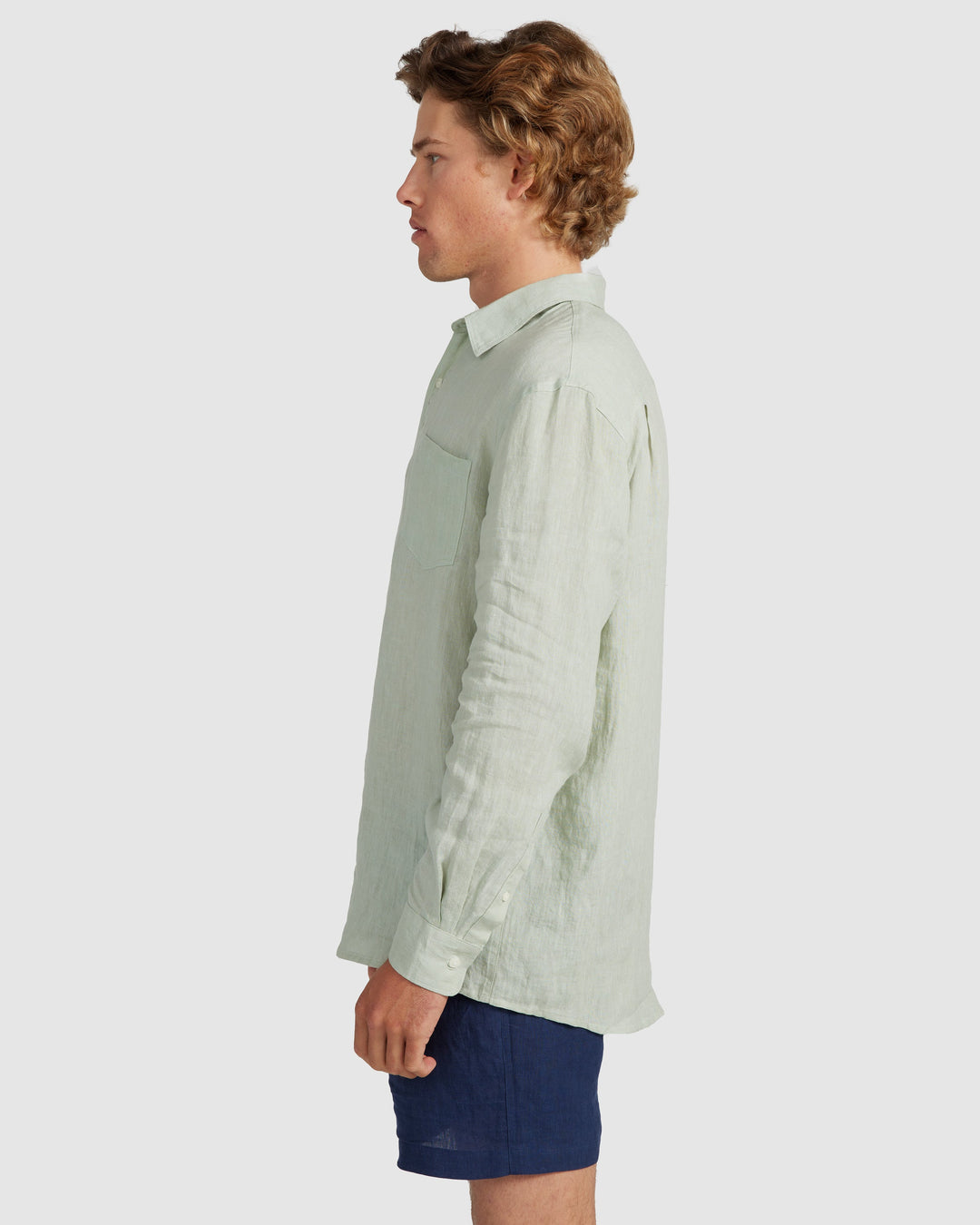 Mens Linen Shirt - Sage