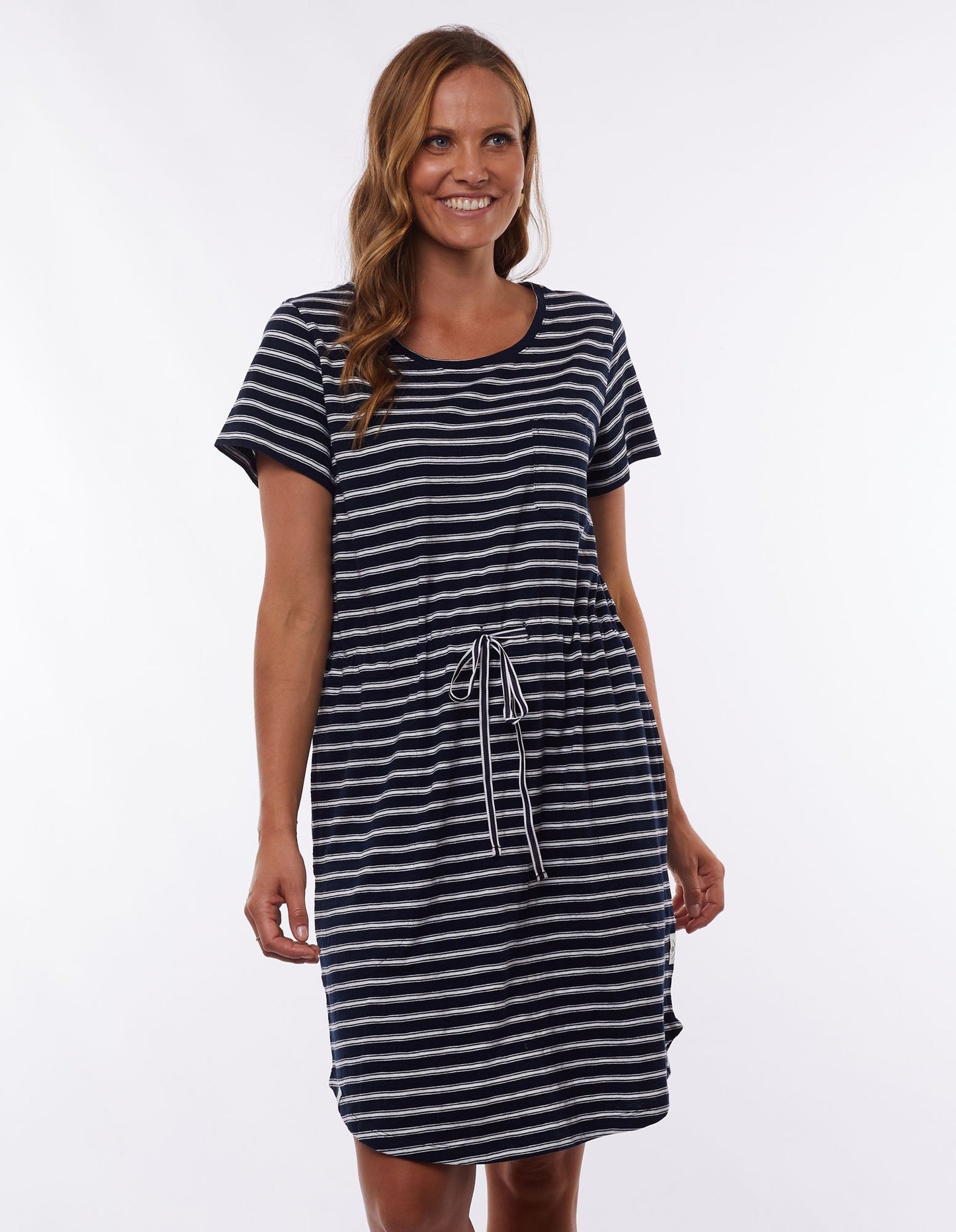 Hilda Stripe Dress - Navy & White Stripe