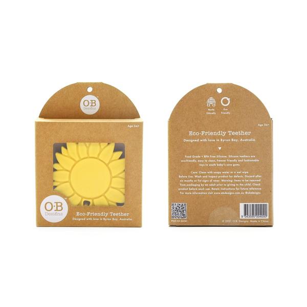 Silicone Sunflower Teether | Lemon