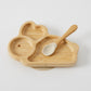 Belle Bamboo Divider Plate & Spoon Set