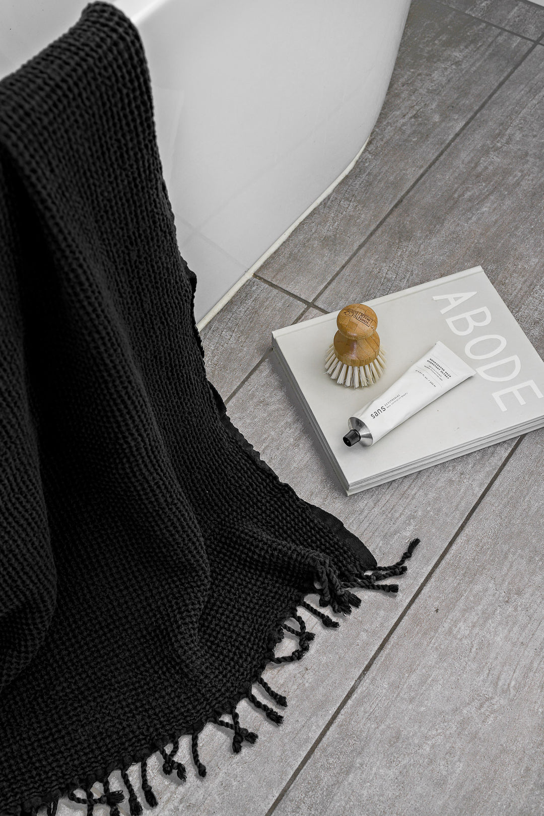 Waffle Turkish Towel - Black