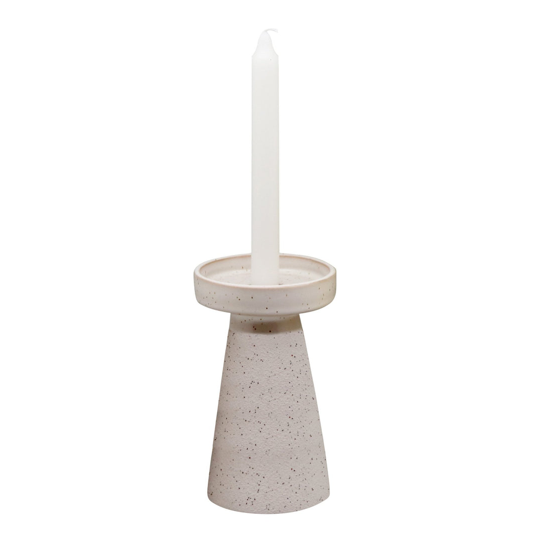 Cream Speckle Candle Holder - Tall