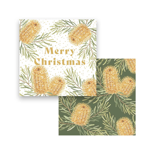 Banksia Christmas Card & Envelope - Set of 8