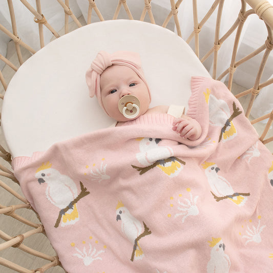 Australiana Baby Blanket - Cockatoo/Blush