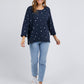 Daisy Fleece Navy Crew
