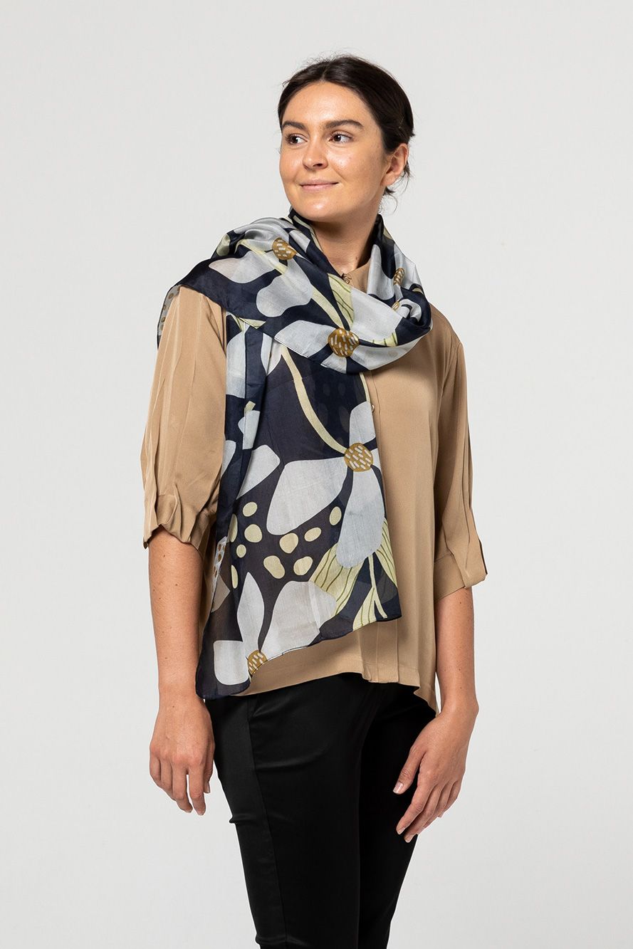 Wetland Orchid Silk Scarf