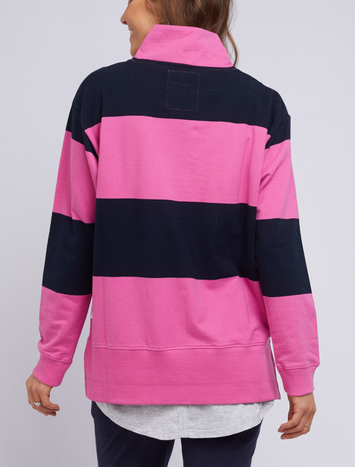 Foundry Half Zip Pink Stripe