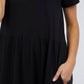 Gigi Black Tiered Midi Dress