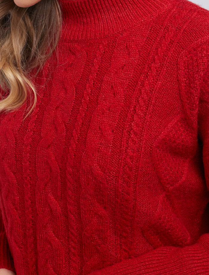 Hettie Red Cable Knit