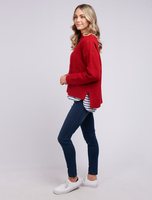 Hettie Red Cable Knit