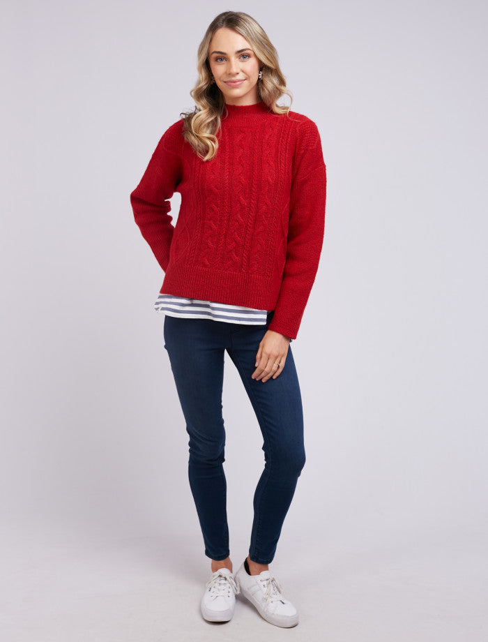 Hettie Red Cable Knit