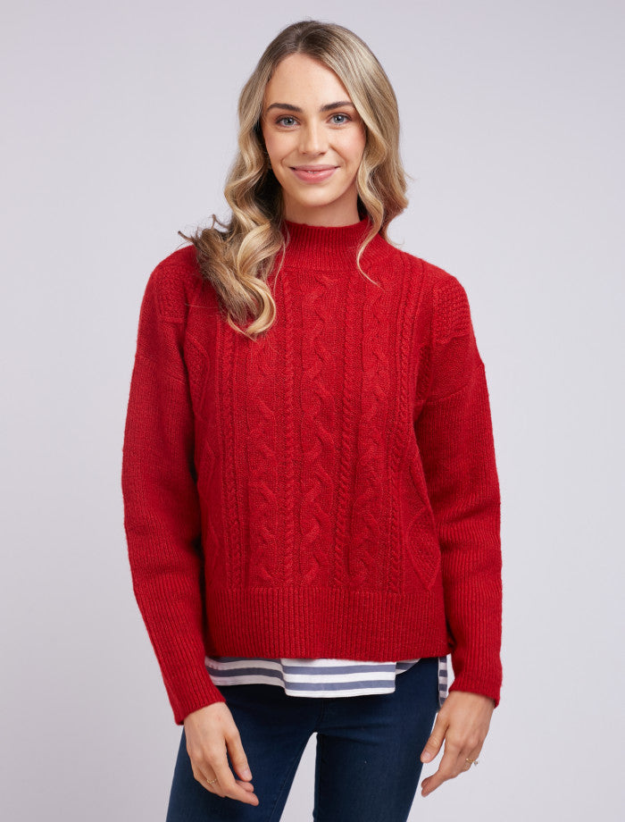 Hettie Red Cable Knit