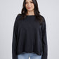 Tahlia Long Sleeve Knit - Washed Black