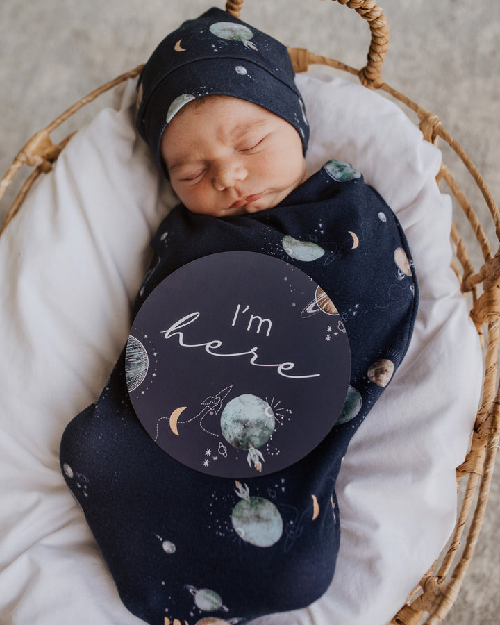 Milky Way & Soft Moss Reversible Milestone Cards | Snuggle Hunny