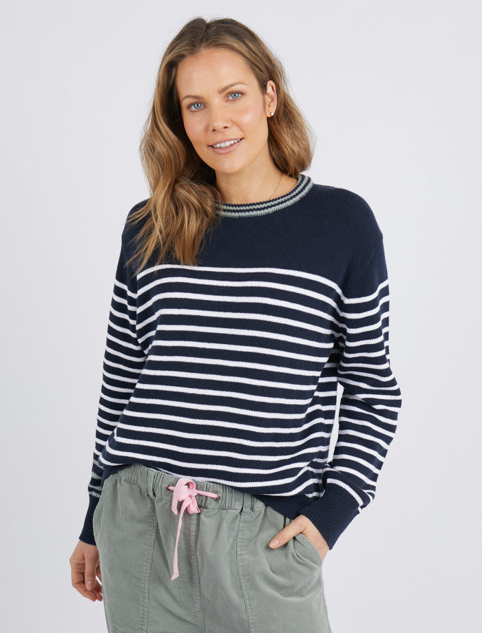 Portia Navy Stripe Knit