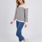 Portia Stripe Oat/ Navy Knit