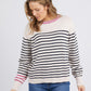 Portia Stripe Oat/ Navy Knit