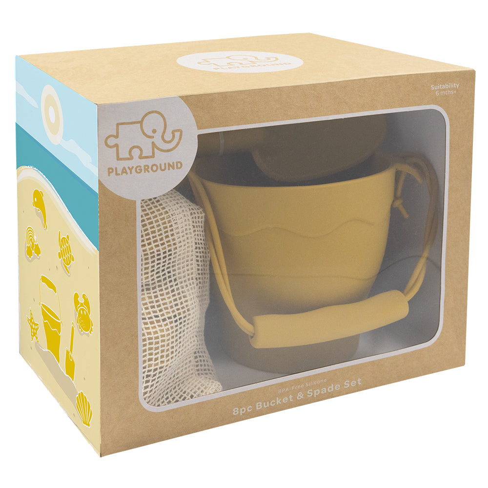 Silicone 8pc Bucket & Spade Set - Sunshine