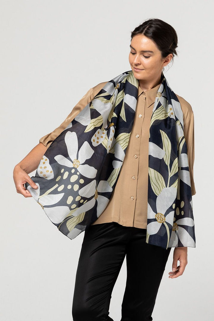 Wetland Orchid Silk Scarf