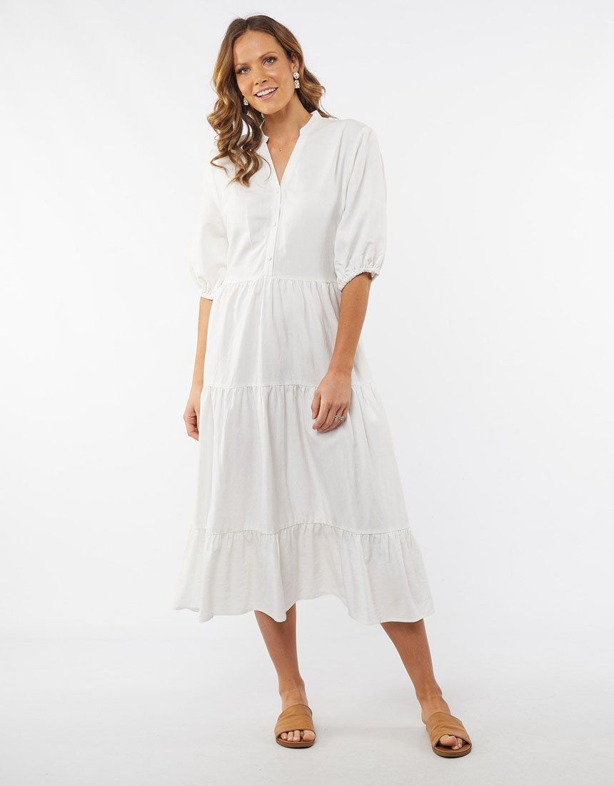 Constance Tiered Dress - White