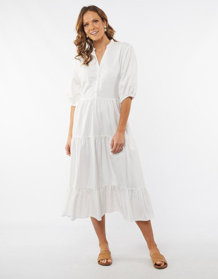 Constance Tiered Dress - White